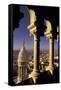 FRANCE, Paris.  View from Sacre-Coeur de Basilica through arches-Inger Hogstrom-Framed Stretched Canvas