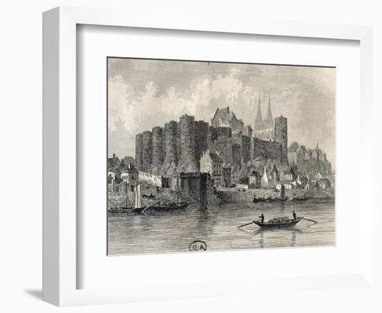 France, Paris, View of Castle in Angers-null-Framed Giclee Print