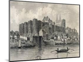 France, Paris, View of Castle in Angers-null-Mounted Giclee Print