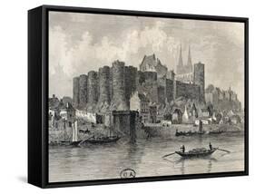 France, Paris, View of Castle in Angers-null-Framed Stretched Canvas