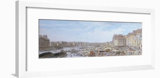 France, Paris, View of Port Au Ble on Seine-Nicolas De L'Espinasse-Framed Giclee Print