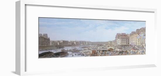 France, Paris, View of Port Au Ble on Seine-Nicolas De L'Espinasse-Framed Giclee Print