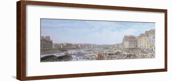 France, Paris, View of Port Au Ble on Seine-Nicolas De L'Espinasse-Framed Giclee Print