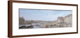 France, Paris, View of Port Au Ble on Seine-Nicolas De L'Espinasse-Framed Giclee Print