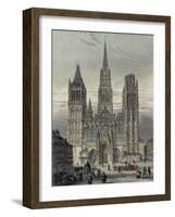 France, Paris, View of the Cathedral in Rouen-null-Framed Giclee Print