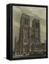 France, Paris, View of the Cathedral of Notre-Dame-null-Framed Stretched Canvas