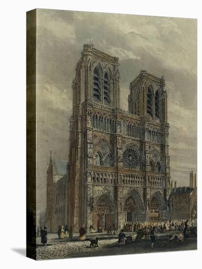 France, Paris, View of the Cathedral of Notre-Dame-null-Stretched Canvas