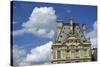 France, Paris, view of the Louvre palace from across the Seine river-Michele Molinari-Stretched Canvas