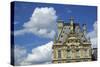 France, Paris, view of the Louvre palace from across the Seine river-Michele Molinari-Stretched Canvas