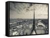 France, Paris, View of the Seine River and City from the Notre Dame Cathedral-Walter Bibikow-Framed Stretched Canvas