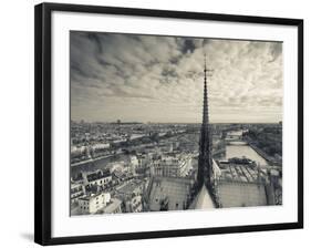 France, Paris, View of the Seine River and City from the Notre Dame Cathedral-Walter Bibikow-Framed Photographic Print