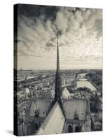 France, Paris, View of the Seine River and City from the Notre Dame Cathedral-Walter Bibikow-Stretched Canvas