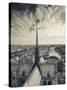 France, Paris, View of the Seine River and City from the Notre Dame Cathedral-Walter Bibikow-Stretched Canvas