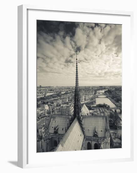 France, Paris, View of the Seine River and City from the Notre Dame Cathedral-Walter Bibikow-Framed Photographic Print