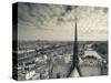 France, Paris, View of the Seine River and City from the Notre Dame Cathedral-Walter Bibikow-Stretched Canvas