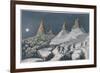 France : Peaks and Crevasses on Mont Blanc-null-Framed Premium Giclee Print