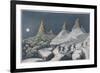 France : Peaks and Crevasses on Mont Blanc-null-Framed Premium Giclee Print