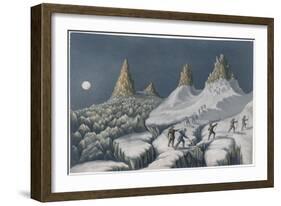 France : Peaks and Crevasses on Mont Blanc-null-Framed Art Print