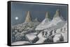 France : Peaks and Crevasses on Mont Blanc-null-Framed Stretched Canvas