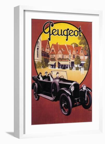France - Peugeot Automobile Promotional Poster-Lantern Press-Framed Art Print
