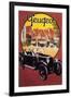 France - Peugeot Automobile Promotional Poster-Lantern Press-Framed Art Print