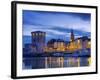 France, Poitou-Charentes, La Rochelle, Town Reflected in Harbour at Dusk-Shaun Egan-Framed Photographic Print