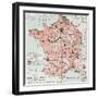 France Population Density At The End Of 19Th Century, Old Map-marzolino-Framed Art Print