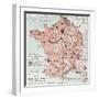 France Population Density At The End Of 19Th Century, Old Map-marzolino-Framed Art Print