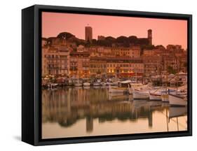 France, Provence-Alpes-Cote D'Azur, Cannes, Old Town Le Suquet, Vieux Port (Old Harbour)-Alan Copson-Framed Stretched Canvas