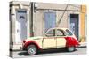 France, Provence Alps Cote D'Azur, Saint Remy De Provence. Street View with Old Fashioned 2Cv Car-Matteo Colombo-Stretched Canvas