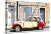 France, Provence Alps Cote D'Azur, Saint Remy De Provence. Street View with Old Fashioned 2Cv Car-Matteo Colombo-Stretched Canvas