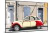 France, Provence Alps Cote D'Azur, Saint Remy De Provence. Street View with Old Fashioned 2Cv Car-Matteo Colombo-Mounted Photographic Print