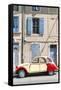 France, Provence Alps Cote D'Azur, Saint Remy De Provence. Street View with Old Fashioned 2Cv Car-Matteo Colombo-Framed Stretched Canvas