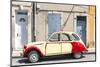 France, Provence Alps Cote D'Azur, Saint Remy De Provence. Street View with Old Fashioned 2Cv Car-Matteo Colombo-Mounted Photographic Print