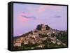 France, Provence, Bonnieux, Hilltop Village at Dusk-Shaun Egan-Framed Stretched Canvas