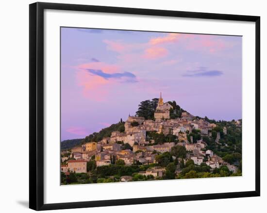 France, Provence, Bonnieux, Hilltop Village at Dusk-Shaun Egan-Framed Photographic Print