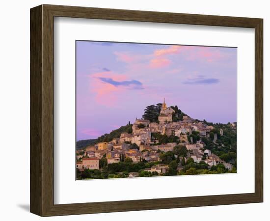 France, Provence, Bonnieux, Hilltop Village at Dusk-Shaun Egan-Framed Photographic Print