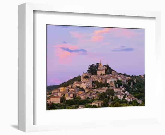 France, Provence, Bonnieux, Hilltop Village at Dusk-Shaun Egan-Framed Photographic Print