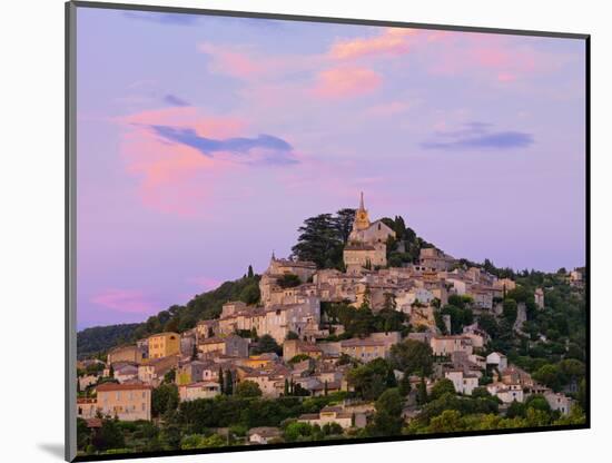 France, Provence, Bonnieux, Hilltop Village at Dusk-Shaun Egan-Mounted Photographic Print