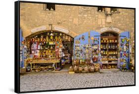 France, Provence, Bouches-Du-Rh™ne, Les Baux-De-Provence, Old Town, Souvenir Shop-Udo Siebig-Framed Stretched Canvas