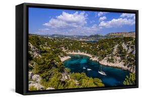 France, Provence, Bouches-Du-Rh™ne, Riviera, Cassis, Calanque De Port Pin-Udo Siebig-Framed Stretched Canvas