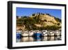 France, Provence, Bouches-Du-Rh™ne, Riviera, Cassis, Harbour with Castle-Udo Siebig-Framed Photographic Print