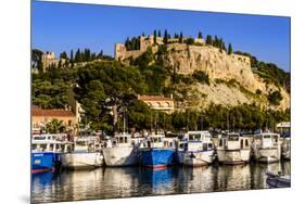 France, Provence, Bouches-Du-Rh™ne, Riviera, Cassis, Harbour with Castle-Udo Siebig-Mounted Premium Photographic Print