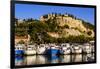France, Provence, Bouches-Du-Rh™ne, Riviera, Cassis, Harbour with Castle-Udo Siebig-Framed Premium Photographic Print