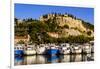 France, Provence, Bouches-Du-Rh™ne, Riviera, Cassis, Harbour with Castle-Udo Siebig-Framed Photographic Print