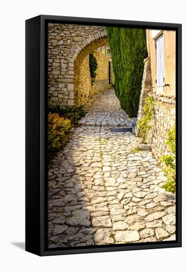 France, Provence. Joucas walkway and arch-George Theodore-Framed Stretched Canvas