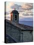 France, Provence, Lacoste. Church Bell Tower at Sunset in the Hill Town of Lacoste-Julie Eggers-Stretched Canvas