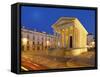 France, Provence, Nimes, Maison Caree at Night-Shaun Egan-Framed Stretched Canvas