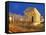 France, Provence, Nimes, Maison Caree at Night-Shaun Egan-Framed Stretched Canvas