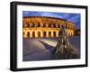 France, Provence, Nimes, Roman Ampitheatre, Toreador Statue at Dusk-Shaun Egan-Framed Photographic Print